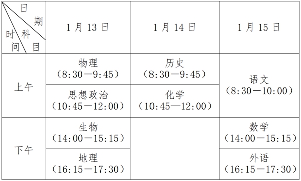 2024年江蘇小高考各科目考試時間安排表